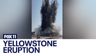 Yellowstone eruption sends tourists running for cover [upl. by Damalus]