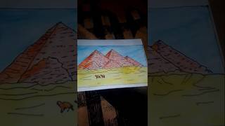 Pyramid drawing🏁 pyramid art drawing shorts [upl. by Jonati]