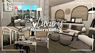 luxury loft modern apartment  no gamepass ꒰ build amp tour ꒱ bloxburg  itapixca builds [upl. by Eniahpets]