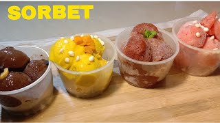 Sorbet  4 Easy Fruit Sorbets  No Cream Home Made Sorbet  Sorbet Recipe  Fruit Sorbet [upl. by Alyekahs980]