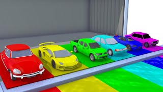 Learn Colors with Cars Street Vehicles Water Slide Colors for Kids Nursery Rhymes for Children [upl. by Assirroc270]