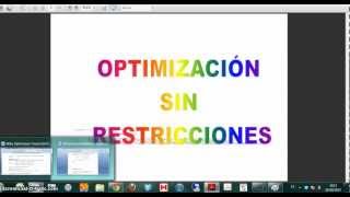 Optimización SIN RESTRICCIONES teoremas y pasos a dar [upl. by Etterrag]