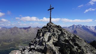 Hiking Austria Nederkogel3163m in circuit from parking 1700m descent to ObergurglÖtztal22822 [upl. by Land]