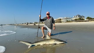 Surf Fishing Lesson gets Reel Big Shark Alert [upl. by Schmidt]