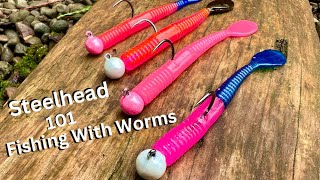 STEELHEAD FISHING WITH WORMS  Easy amp Effective  How To Setup Bobber Jig amp Worms [upl. by Line320]