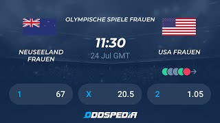 Neuseeland vs USA Highlights  Olympia Gruppe G 2 Spieltag 2021 [upl. by Lyrradal]