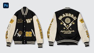 How to Design Varsity Jacket  Photoshop Tutorial [upl. by Inirt]