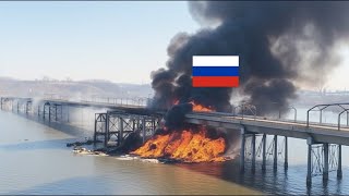 Proyectiles de racimo ucranianos de EEUU destruyeron los refuerzos rusos en el puente de Crimea [upl. by Biles674]