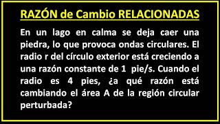 RAZÓN de cambio RELACIONADAS En un lago en calma se deja caer una piedra lo que provoca ondas [upl. by Eillod916]