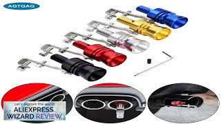 Universal Aluminum Turbo Sound Exhaust Muffler Pipe Whistle Car Blow off valve Review [upl. by Lambard701]