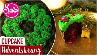 Cupcake Adventskranz  Xmas backen  Sallys Welt [upl. by Ennoitna289]