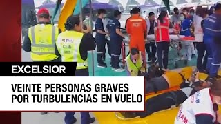 Pasajeros conmocionados por un vuelo afectado por turbulencias [upl. by Aniluj]