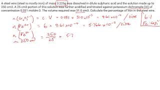 dichromate iron titration [upl. by Asiruam]