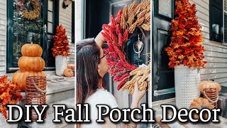 FALL PORCH DECOR 2024  FALL DIY  FRONT PORCH STYLING IDEAS  DECORATE WITH ME FOR FALL [upl. by Kammerer]