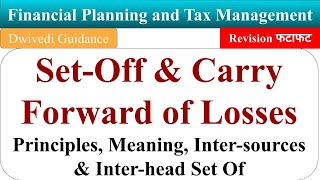 Set Off amp Carry Forward of Losses Principles Inter sources amp Inter head Setoff Financial Planning [upl. by Anwahsad70]