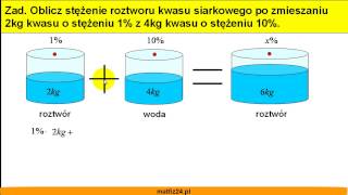 Mieszanie roztworów procentowych  Zadanie 6  Matfiz24pl [upl. by Haila]