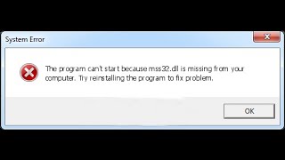 حل مشكلة ملفmss32dll بدون برامج فى دقيقتين [upl. by Naujahs]