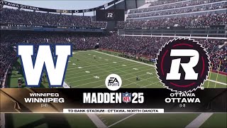 Madden 25 CFL Winnipeg Blue Bombers vs Ottawa REDBLACKS [upl. by Norina]