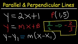 Writing Equations of Lines Parallel and Perpendicular to a Given Line Through a Point [upl. by Anilatsyrc]