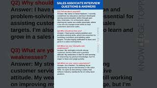 Sales Associate Interview Questions and Answers [upl. by Dorcia953]