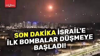 İsraile İranın ilk füzeleri böyle düştü  ULUSAL HABER [upl. by Flavian]