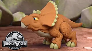 The Brave Triceratops Rescue  Jurassic World  Kids Action Show  Dinosaur Cartoons [upl. by Lenroc]