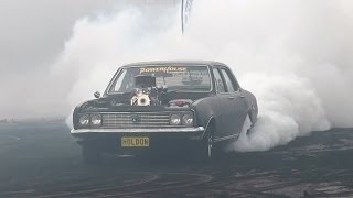 HOLDON BLOWN V8 HT BURNOUTS AT UBC 6 AVALON SPEEDWAY 1532014 [upl. by Ynnub]