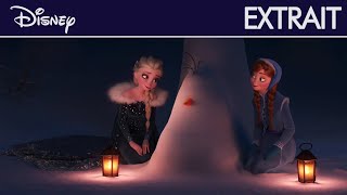 La Reine des Neiges  Joyeuses fêtes avec Olaf  Extrait  Elsa et Anna retrouvent Olaf  Disney [upl. by Pollack]