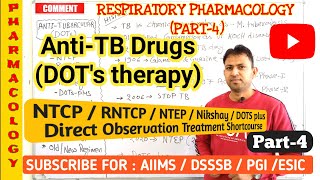 Respiratory pharmacology part4  Antitubercular drugs pharmacology  DOTs therapy for tuberculosis [upl. by Aicener165]