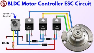 Simple BLDC motor controller circuit Using irfz44n mosfet [upl. by Anitan]