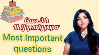 class 3rd half yearly Hindi paper 2023 [upl. by Ailedo]