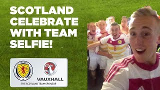 Scotland celebrate European success with selfie [upl. by Rednaxela]