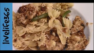 How toMake Killer Farfalle Pasta Chicken Meatballs amp Veg [upl. by Delanos590]