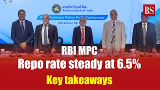 RBI MPC Repo rate steady at 65 Stance remains neutral – Key takeaways [upl. by Nirehtac]