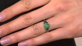 150 ct tw Emerald Cabochon and Pave Sterling Ring with Alberti Popaj [upl. by Nerrot893]