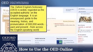 How to Use the Oxford English Dictionary Online  Oxford Academic [upl. by Proudlove510]