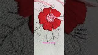 embroidery French knot stitch  Floral pattern  boomsthreadworks embroidery embroiderydesign [upl. by Niwred]