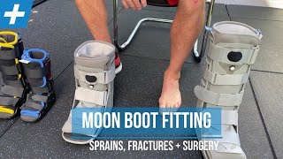 How to Fit a Walker Moon Boot Correctly  Tim Keeley  Physio REHAB [upl. by Ocer]