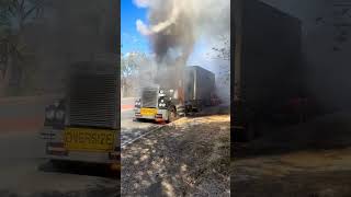 Shes Pinned 🤯 Runaway Diesel truck truckinglife motor fail crash ouch wtf viralshorts fyp [upl. by Laban581]