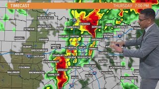 DFW severe weather forecast Hourbyhour timing [upl. by Annohsak]