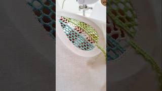 Sewing Tips And Tricks Making Leaf Design On White Fabric With 3 Different Clr Laces Shorts asmr [upl. by Ataymik472]