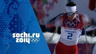 Ladies 15km Skiathlon  Bjoergen Wins Gold  Sochi 2014 Winter Olympics [upl. by Sorrows]