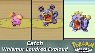 How to Catch Whismur Loudred Exploud in Pokemon Emerald [upl. by Anaitat]