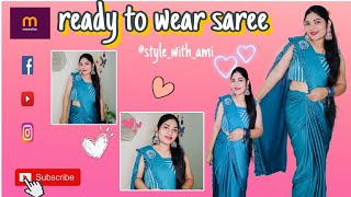 🌼ready to wear saree from meesho 🌼 readytowear youtubeshorts meesho saree trending [upl. by Anirdnajela]