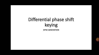 Differential phase shift keying  DPSK [upl. by Erdnuaed]