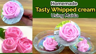 Homemade Whip cream recipe from Maida how to make whip cream at home without cream [upl. by Maise379]