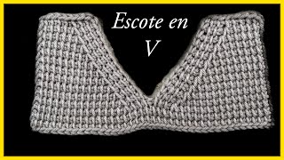 Crochet Tunecino Clase 9 Como hacer Escote en V [upl. by Soutor]