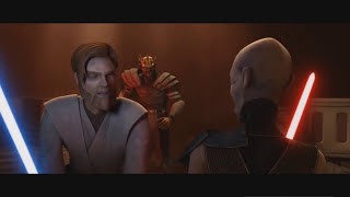 Star Wars The Clone Wars  Obi Wan amp Asajj Ventress VS Darth Maul amp Savage Opress  Latino HD [upl. by Acie854]