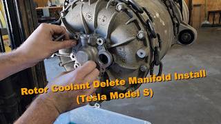 Tesla LDU Rotor Coolant Delete Install Model S [upl. by Weinberg]