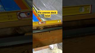 Fix uneven deck joist diy handyman woodworking deck deckideas framing construction decks [upl. by Ahsinuq835]